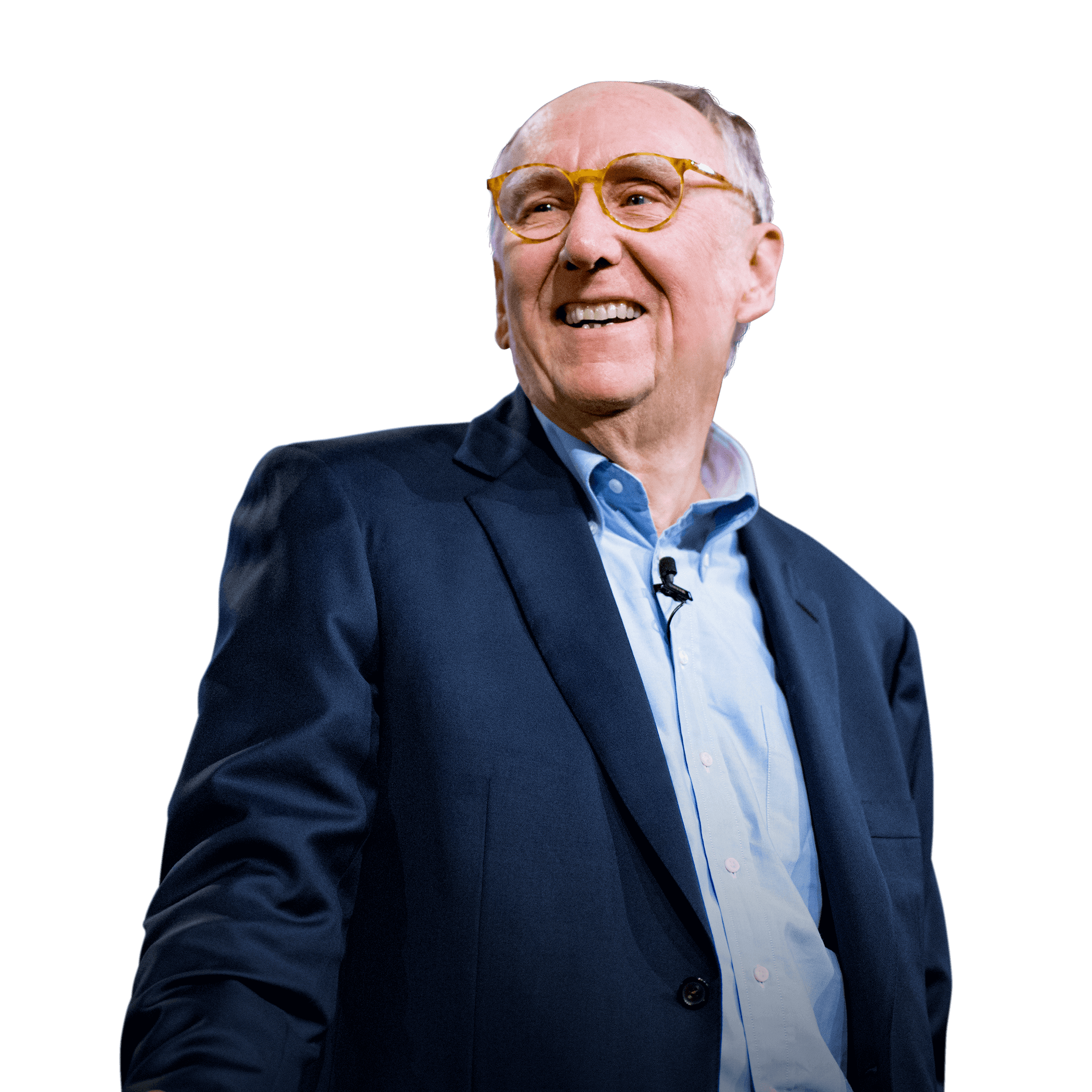 Jack Dangermond, Esri President, looking in the distance smiling