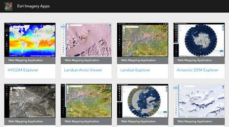 Screenshot of the Esri imagery apps gallery. 