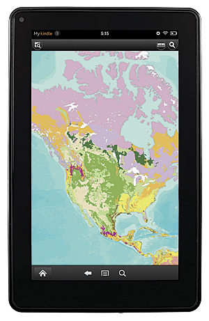 Soil survey thematic map from the USDA's Natural Resources Conservation Service shown here on the Kindle Fire.