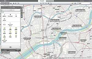 The ArcGIS Explorer Online localized user interface features translated maps and symbols.