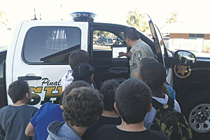 Pinal County, Arizona, students learn about the use of GIS during emergencies.
