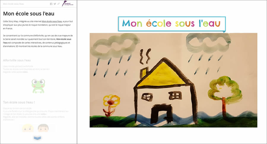 Mélanie Vallui and Laureline Gérard created this story map to educate school children about flood risk.