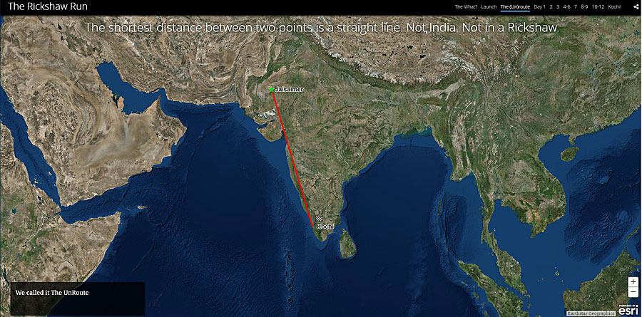 The Counsells had planned to take a direct route from Jaisalmer to Kochi in India.