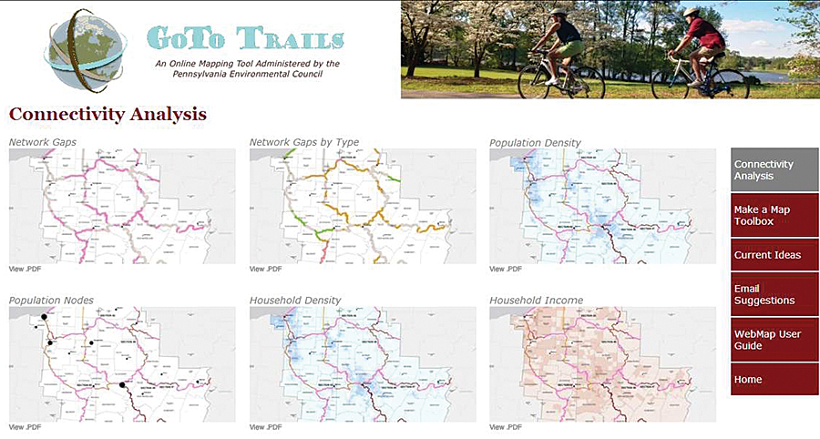 The gototrails.com website provides analysis of the trail gaps provided in maps showing where trails are physically disconnected.