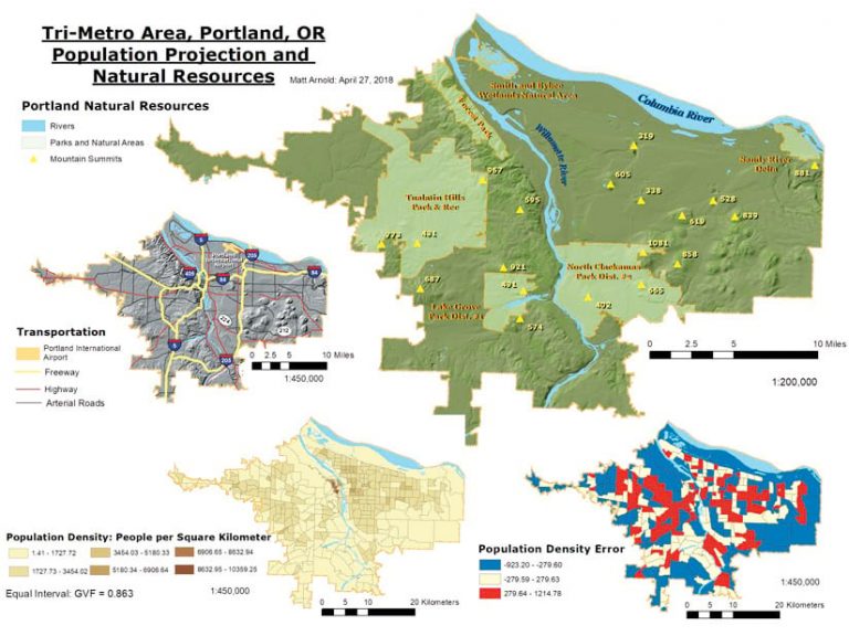A well-made multipanel map of Portland, OR