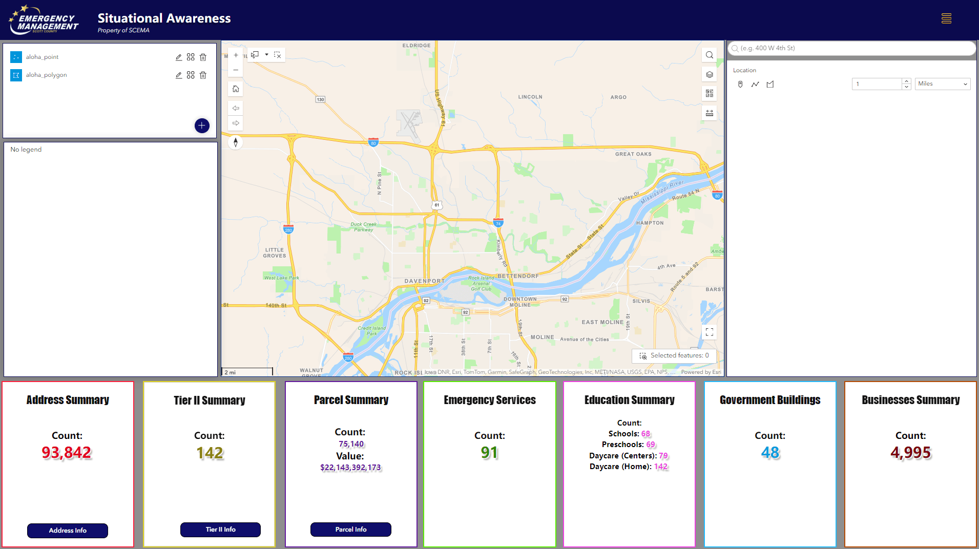 Scott County, Iowa's situational awareness dashboard