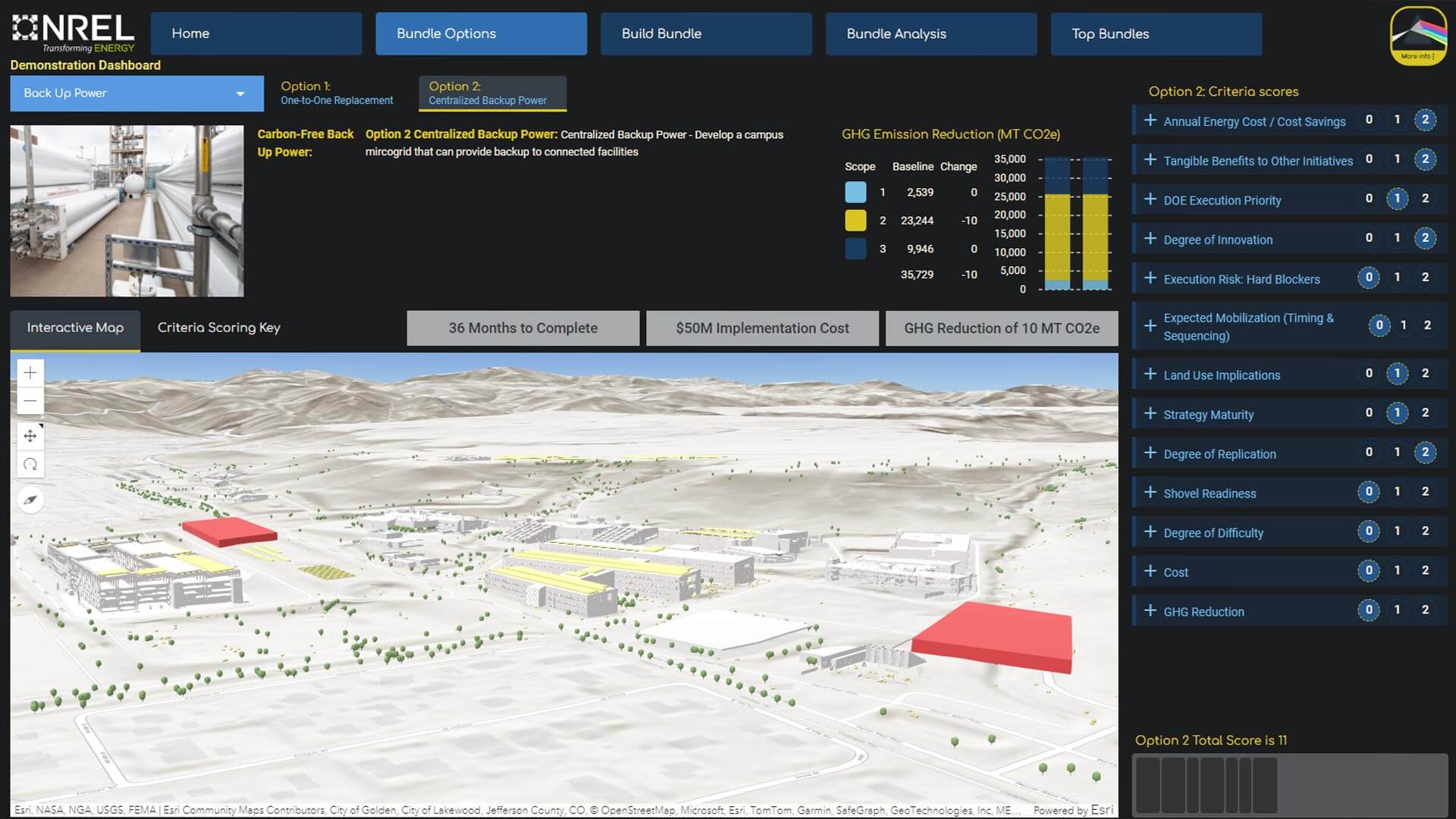 NREL (National Renewable Energy Laboratory) uses campus maps to plan decarbonization strategies