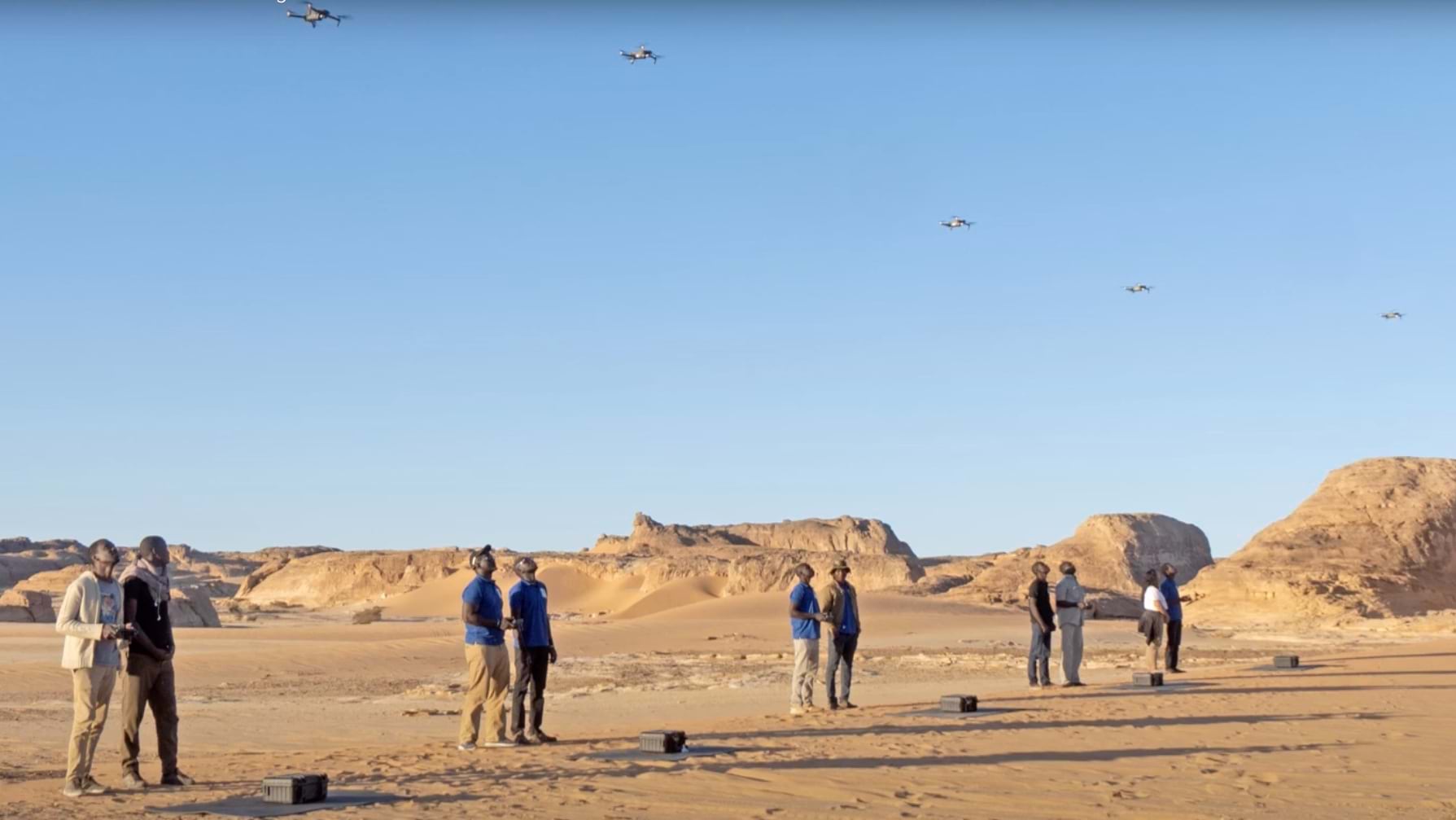 Demining teams in Chad learning how to operate drones