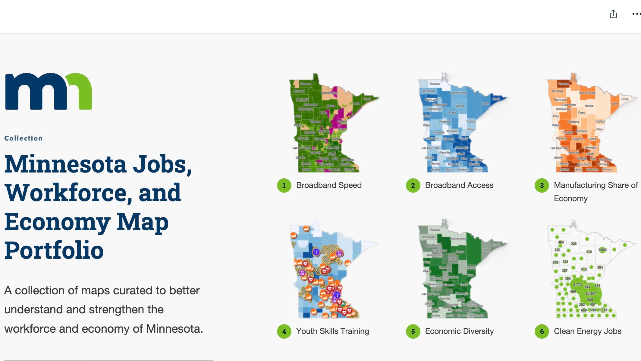 Maps to understand employment and economic indicators in Minnesota