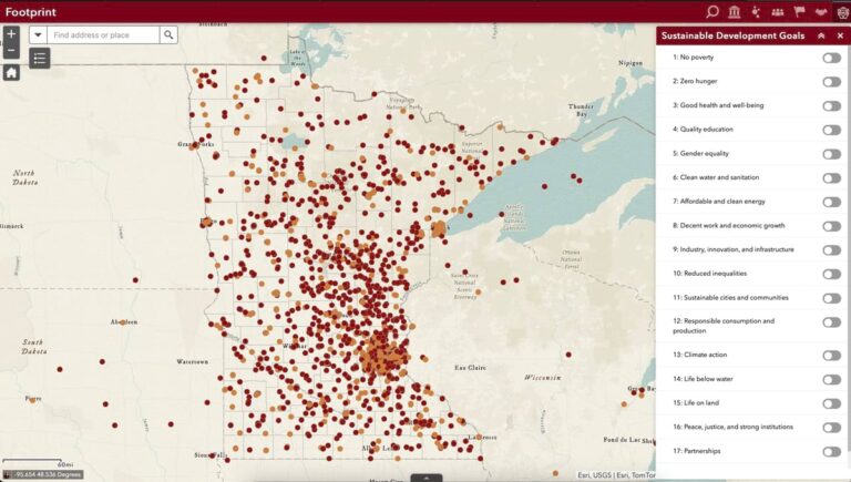 UMN’s Public Engagement Footprint map