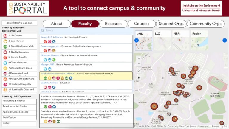 University of Minnesota Duluth's SDG portal