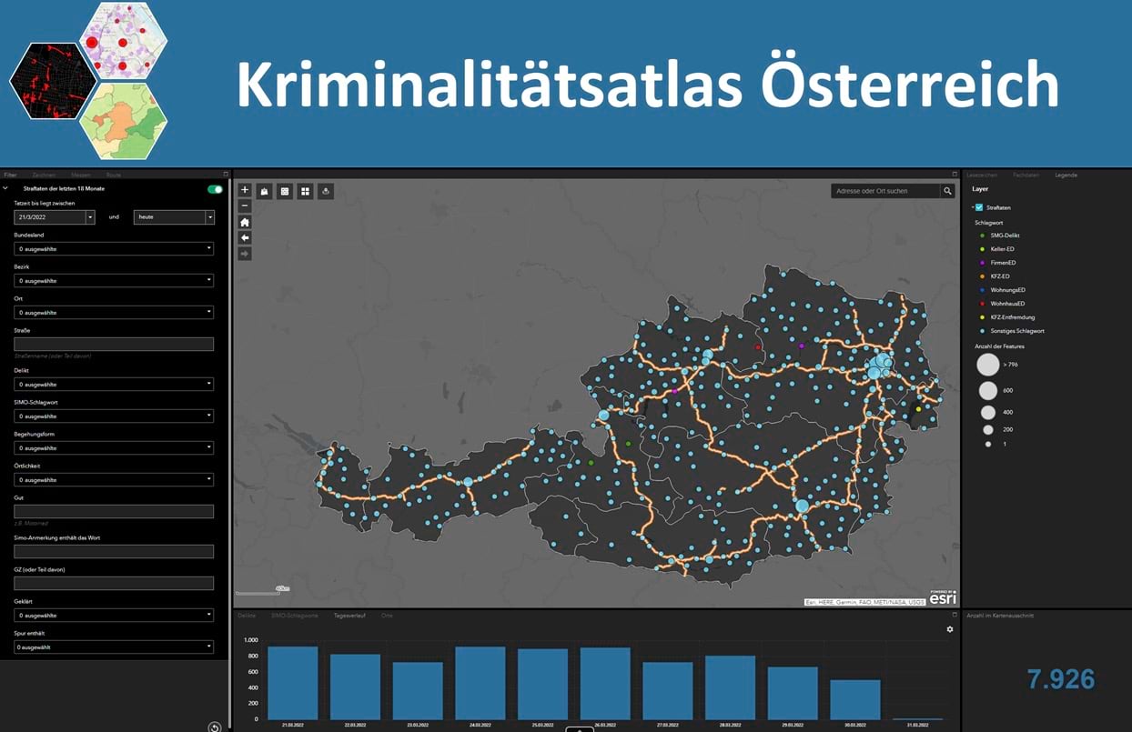 Home screen of the Crime Atlas Austria