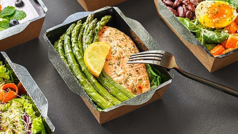 The fast fine dining trend includes quick, upscale meal like this salmon and asparagus dish