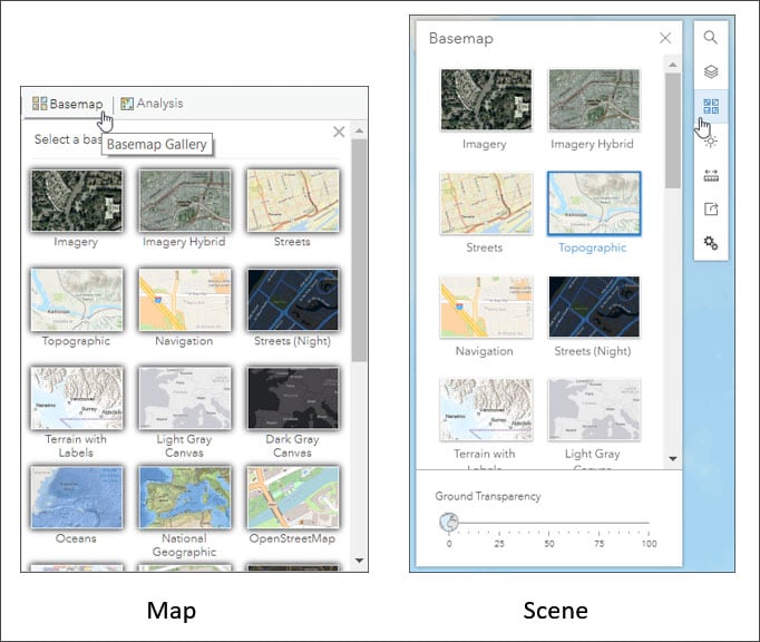 Use ArcGIS Living Atlas to create a custom basemap gallery