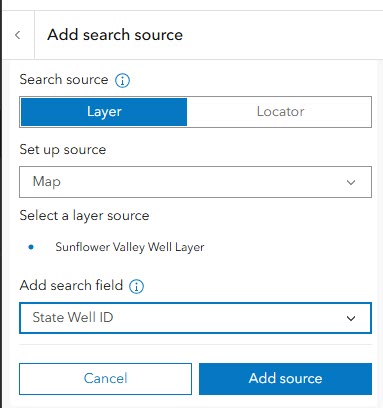 Add a feature layer as a search source