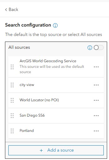 search settings in the config panel