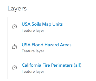 Layers in map