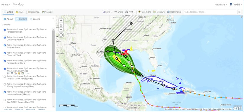 Map In A Minute: Map A Hurricane Using ArcGIS Online And ArcGIS Living ...