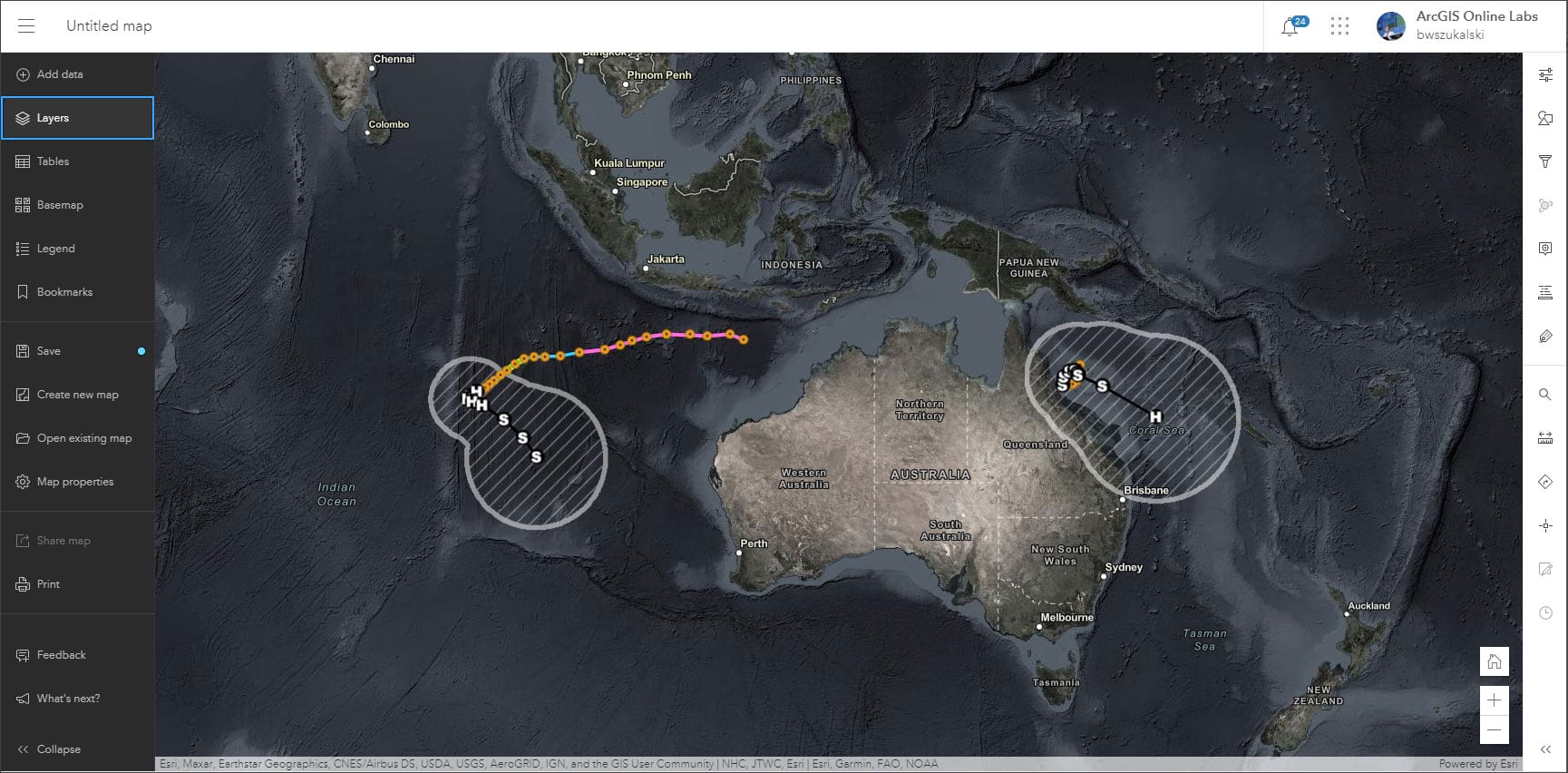 Hurricane Tracking Wall Maps