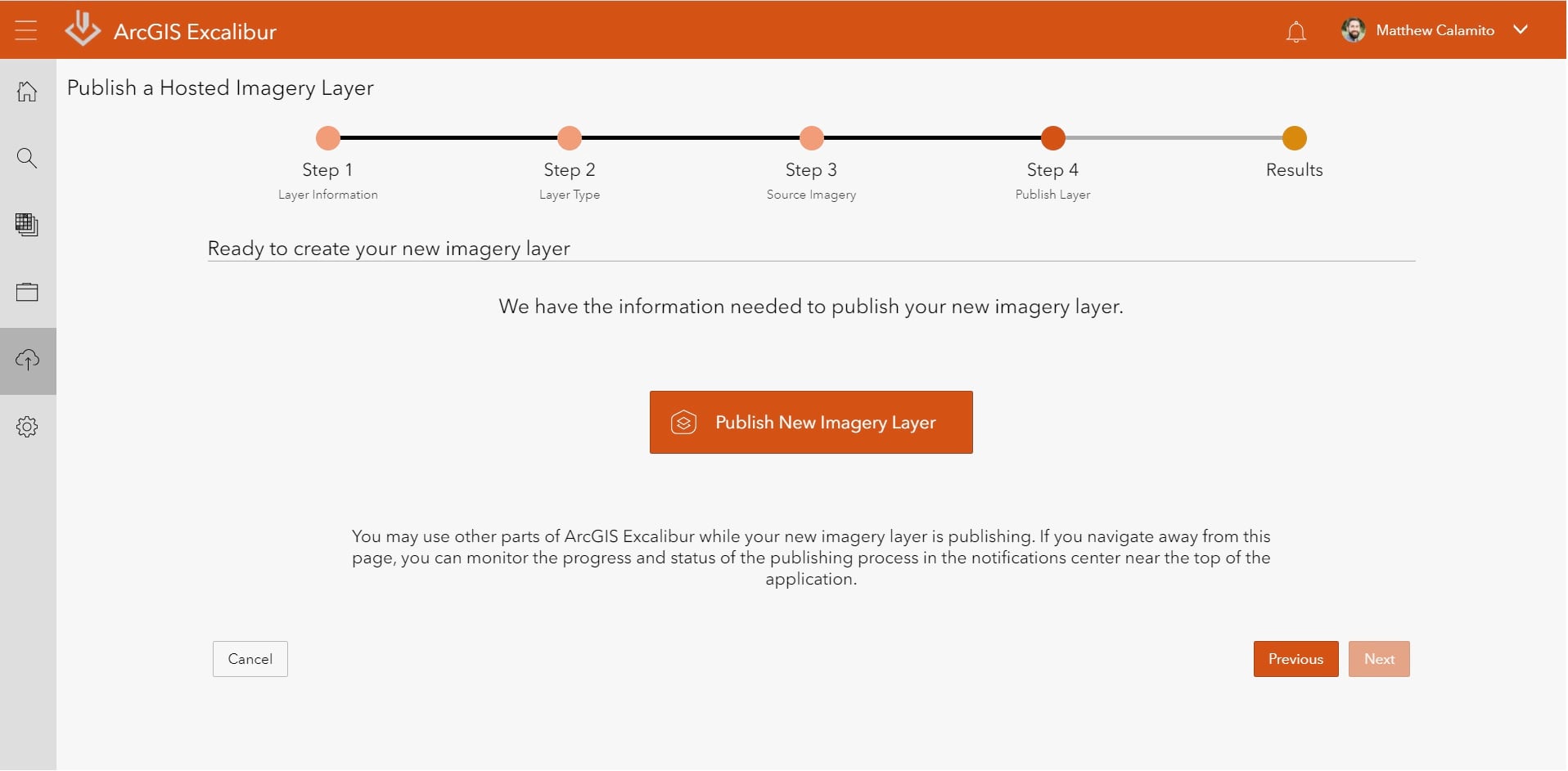 ArcGIS Excalibur Publish Imagery Step 4 - Publish Imagery