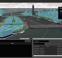 Adjust the density of cloud cover within 3D scenes using the Weather tool in ArcGIS GeoBIM.