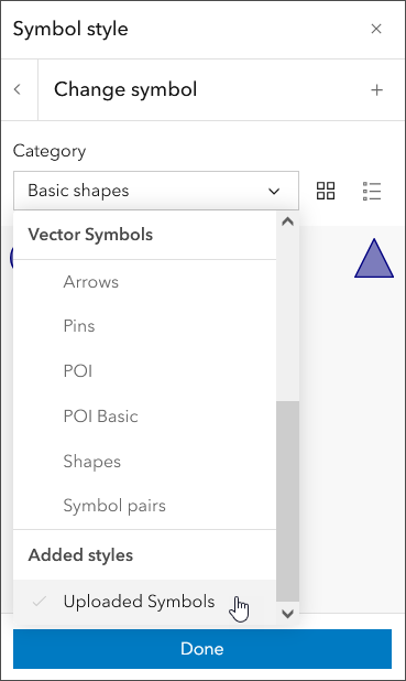 Uploaded symbols category