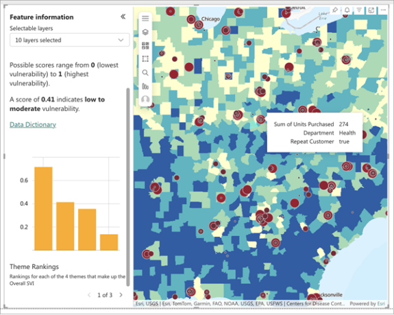 ArcGIS for Power BI Feature information pane
