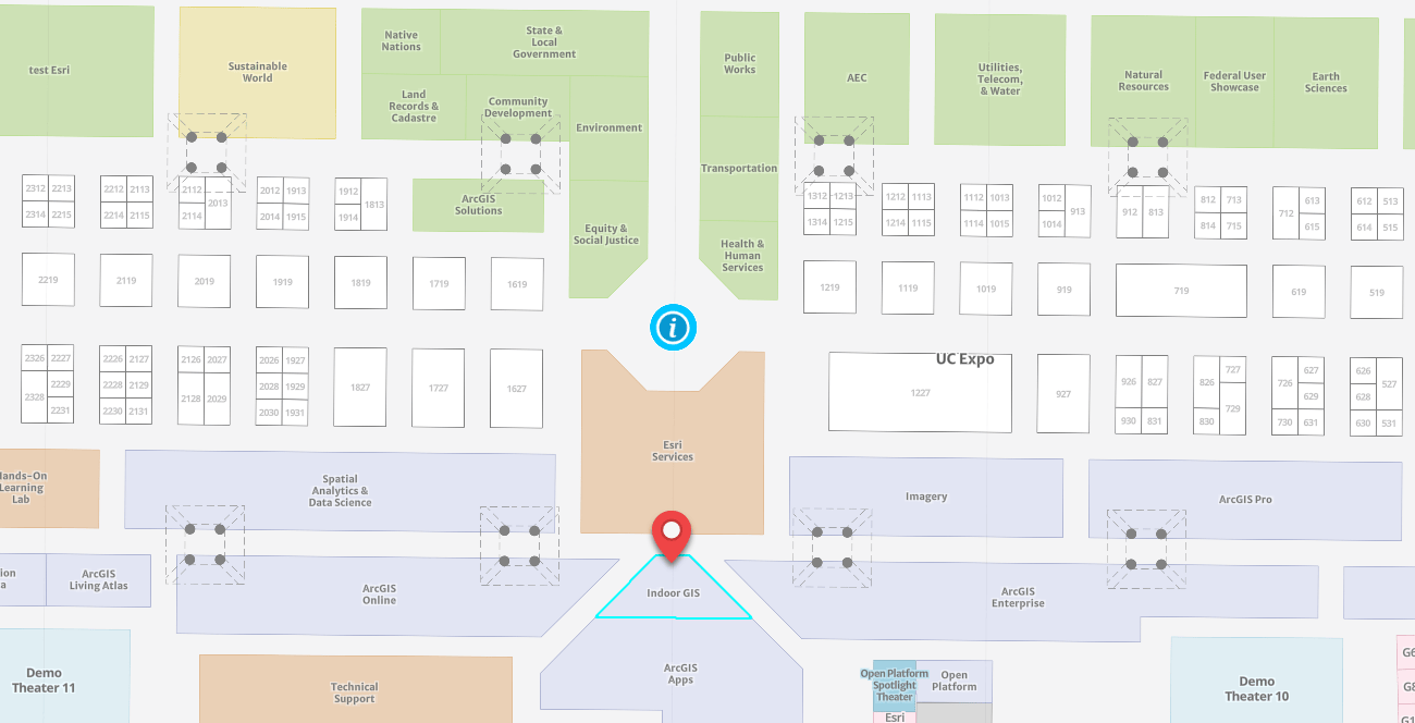 indoor map of the Esri UC expo area