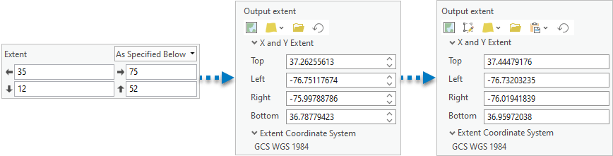 The processing extent control from ArcGIS Pro 1.0 to 3.3