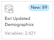 Updated Esri Demographic Data Set