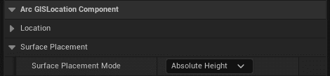 Unreal Engine ArcGIS Location Component Surface Placement