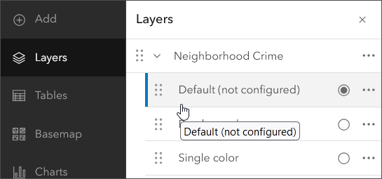 Toggle visibility and select layer