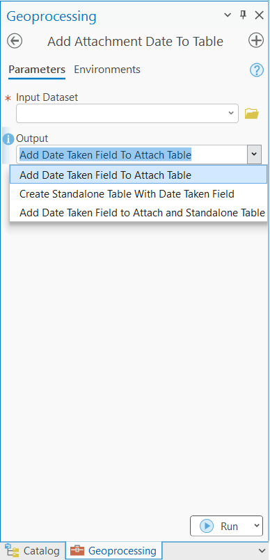 Add Attachment Date To Table with available options