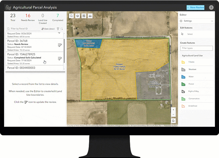 Assessors and other internal stakeholders use the app to review the aggregated soil information.