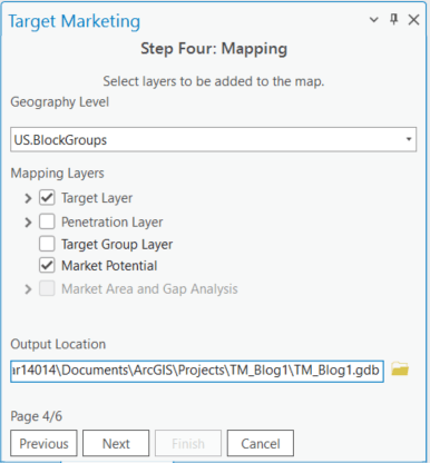 Select the mapping layers we want created