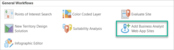 Workflow button in Business Analysis gallery