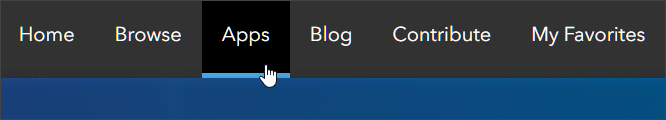 ArcGIS Living Atlas Apps tab