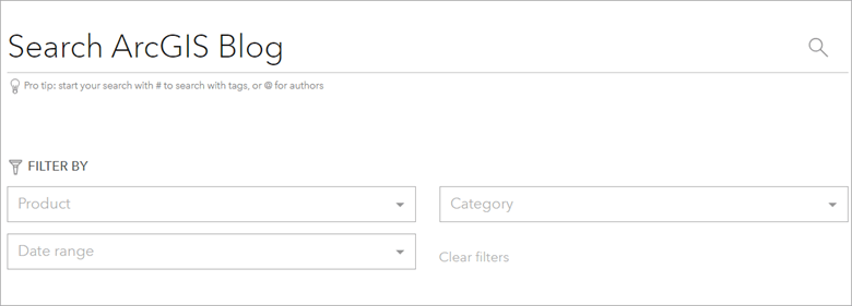 Search page of ArcGIS Blog