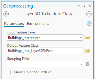 Layer 3D To Feature Class Pane