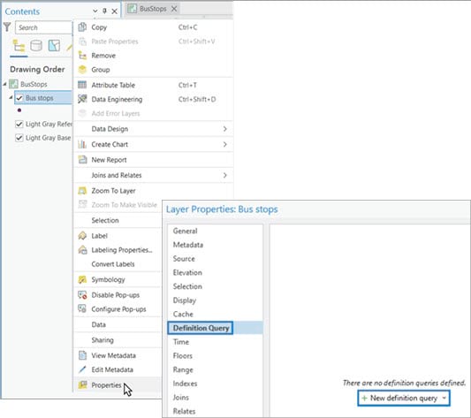 Open a map layer's properties in ArcGIS Pro