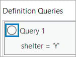 Uncheck to disable a query definition