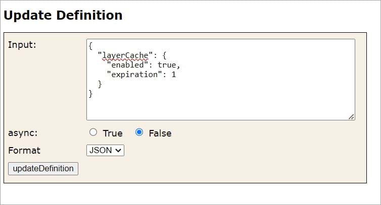 Enable layer cache