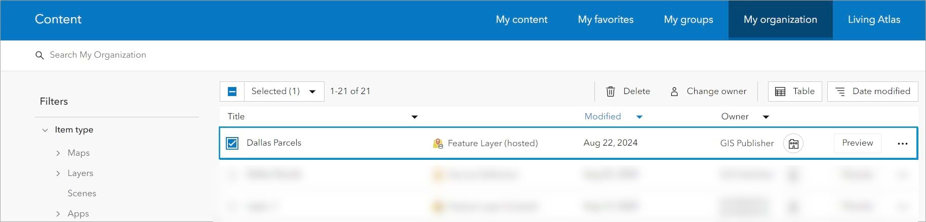 Dallas Parcels - hosted feature layer