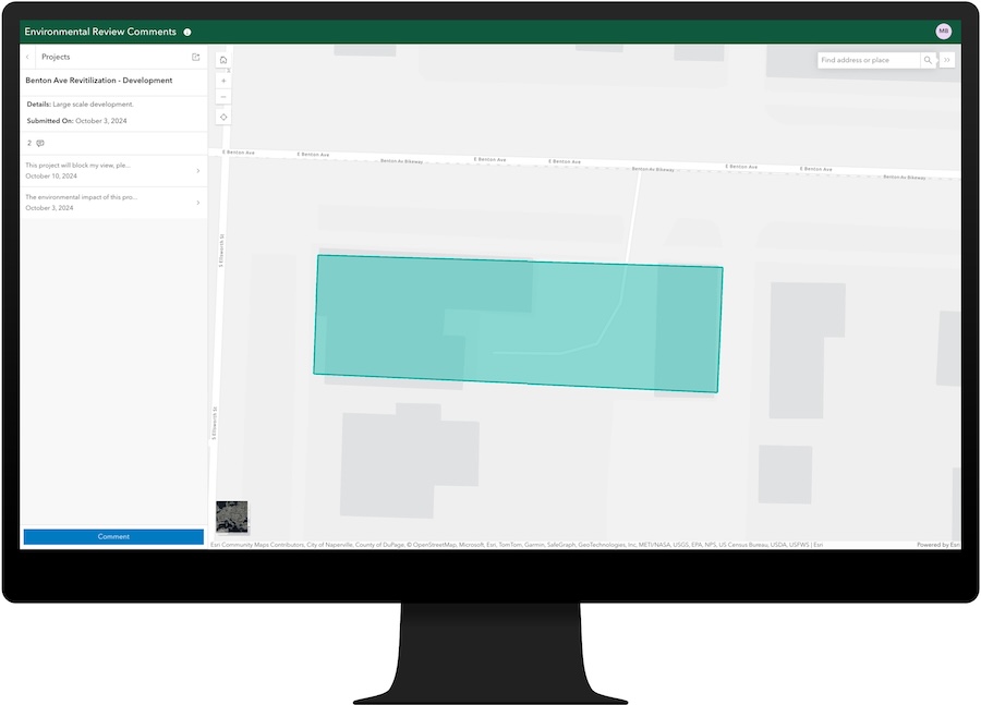 An image of the Environmental Review Comments app.
