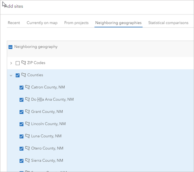 Adding neighboring counties