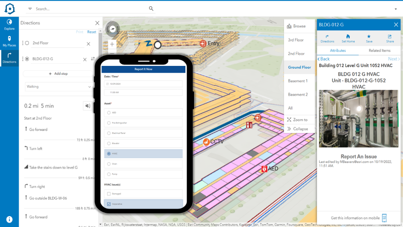 ArcGIS Indoors with a mobile data collection application.