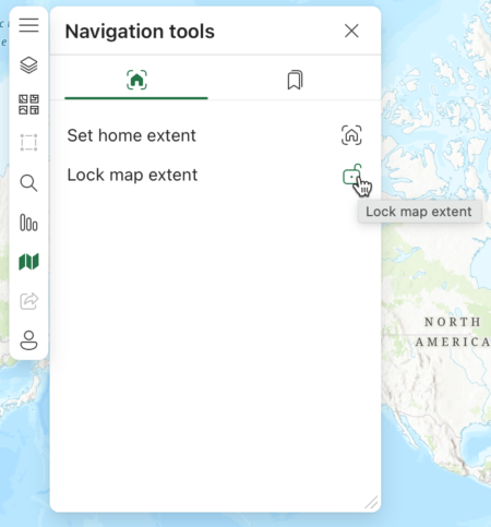 Lock map extent button GUI.