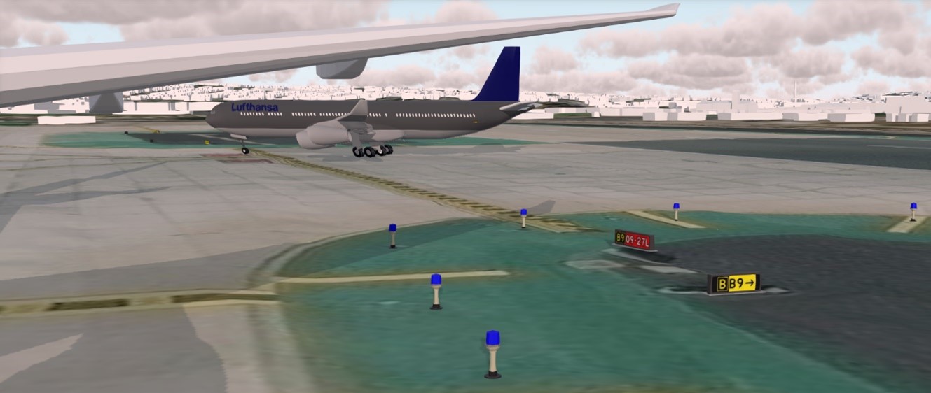 3D visualization of a plane landing