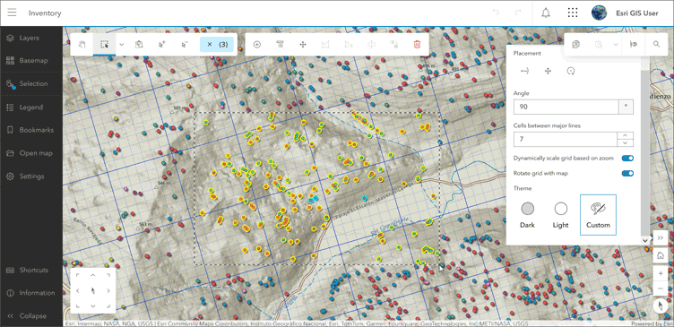 Grid in ArcGIS Web Editor