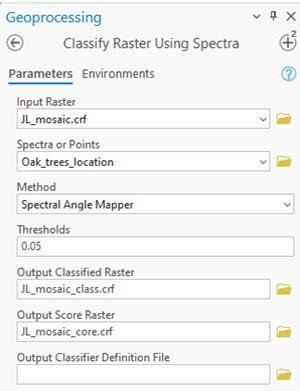 Classify Raster Using Spectra GP tool